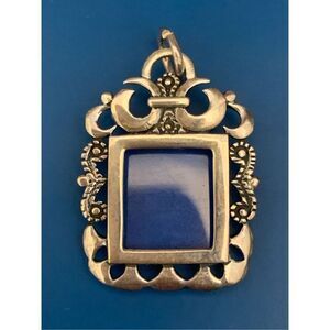 .925 Ornate Vintage Picture Frame Sterling Silver Jewelry Charm #mothers day